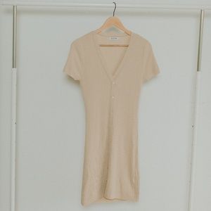 beige knit dress